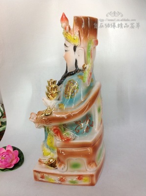 锦绿玉瓷雕花精品财神 佛像 陶瓷佛具 玉瓷 新款特价产品图片